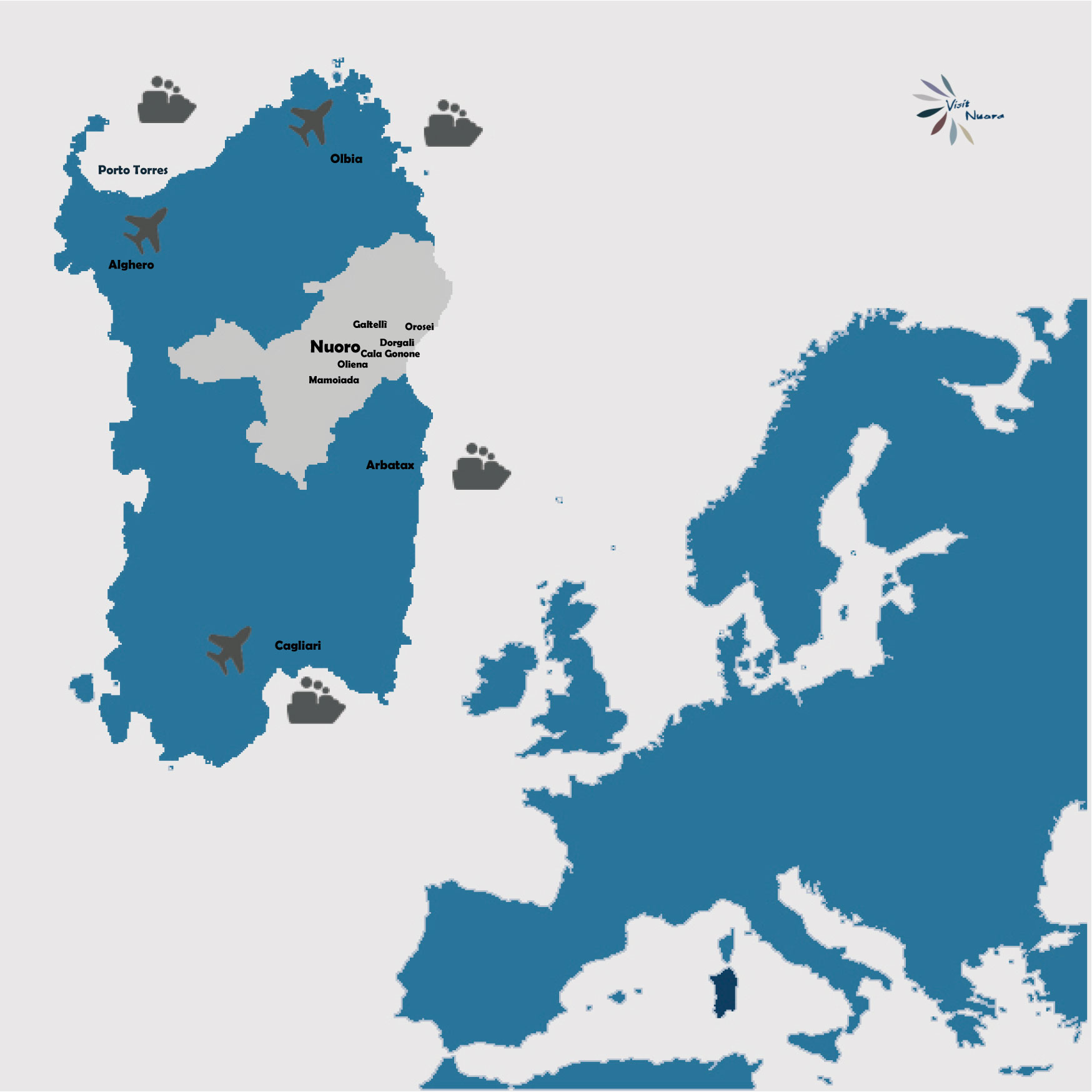 Visit Nuoro cartina della Sardegna - dove siamo
